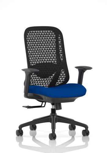 Prism Mesh Back Chair With Height Adjustable Arms Bespoke Colour Seat Stevia Blue