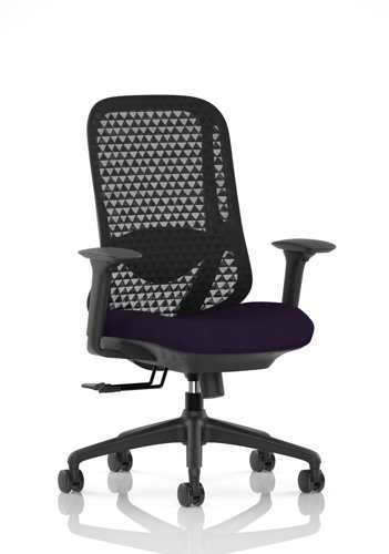 Prism Mesh Back Chair With Height Adjustable Arms Bespoke Colour Seat Tansy Purple