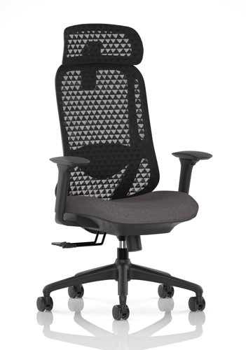 Prism Mesh Back Chair With Height Adjustable Arms with Headrest Bespoke Colour Seat Rivet Fuse