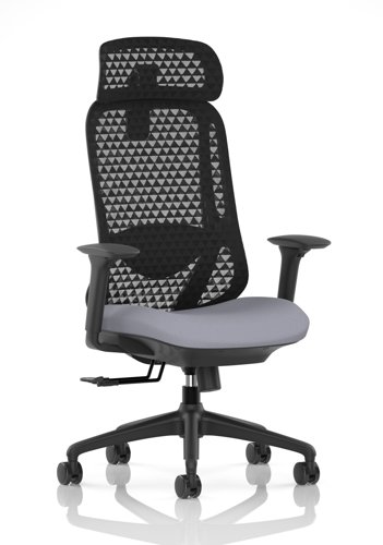 Prism Mesh Back Chair With Height Adjustable Arms with Headrest Bespoke Colour Seat Quest Shell