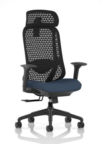 Prism Mesh Back Chair With Height Adjustable Arms with Headrest Bespoke Colour Seat Quest Whelk