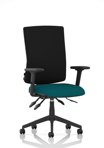 Orlena High Back Task Operator Chair With Arms Bespoke Colour Seat Maringa Teal