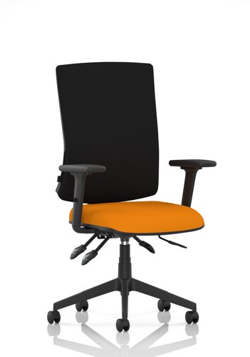 Orlena High Back Task Operator Chair With Arms Bespoke Colour Seat Senna Yellow