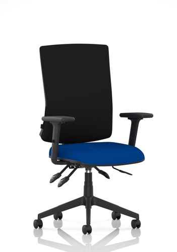 Orlena High Back Task Operator Chair With Arms Bespoke Colour Seat Stevia Blue