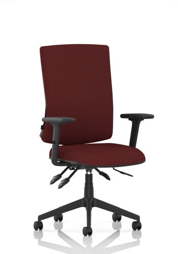 Orlena High Back Task Operator Chair With Arms Bespoke Colour Back And Seat Ginseng Chilli