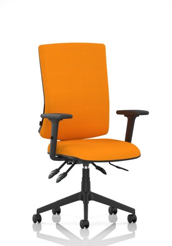 Orlena High Back Task Operator Chair With Arms Bespoke Colour Back And Seat Senna Yellow