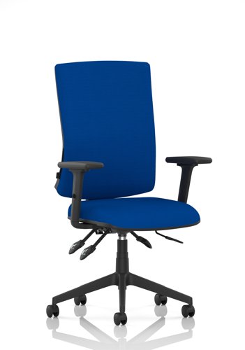 Orlena High Back Task Operator Chair With Arms Bespoke Colour Back And Seat Stevia Blue