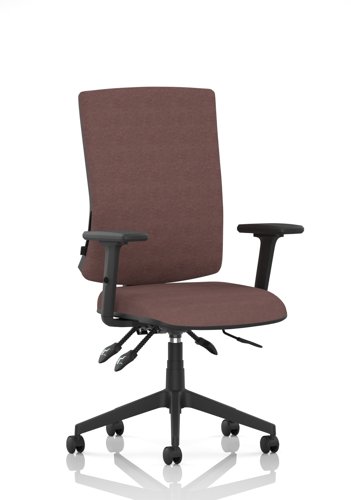 Orlena High Back Task Operator Chair With Arms Bespoke Colour Back And Seat Rivet Forge