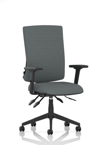 Orlena High Back Task Operator Chair With Arms Bespoke Colour Back And Seat Rivet Tensile