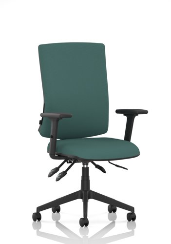 Orlena High Back Task Operator Chair With Arms Bespoke Colour Back And Seat Quest Kelp