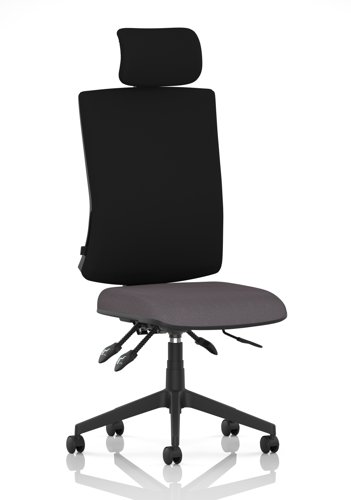 Orlena High Back Task Operator Chair With Headrest Bespoke Colour Seat Rivet Fuse