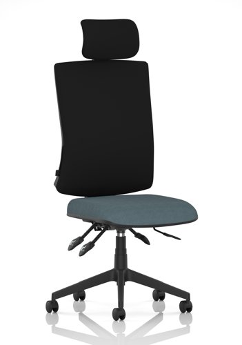 Orlena High Back Task Operator Chair With Headrest Bespoke Colour Seat Rivet Quench