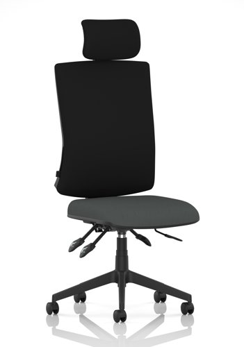 Orlena High Back Task Operator Chair With Headrest Bespoke Colour Seat Quest Mussel