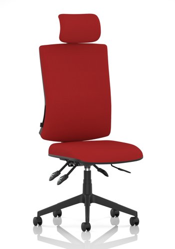 Orlena High Back Task Operator Chair With Headrest Bespoke Colour Back And Seat Bergamot Cherry
