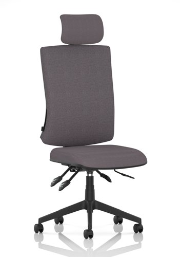 Orlena High Back Task Operator Chair With Headrest Bespoke Colour Back And Seat Rivet Fuse