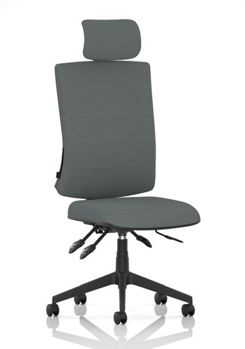 Orlena High Back Task Operator Chair With Headrest Bespoke Colour Back And Seat Rivet Tensile