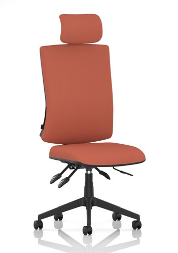Orlena High Back Task Operator Chair With Headrest Bespoke Colour Back And Seat Quest Crab