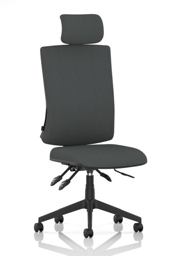 Orlena High Back Task Operator Chair With Headrest Bespoke Colour Back And Seat Quest Mussel