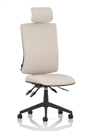 Orlena High Back Task Operator Chair With Headrest Bespoke Colour Back And Seat Quest Salt