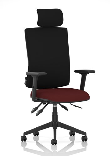 Orlena High Back Task Operator Chair With Arms And Headrest Bespoke Colour Seat Ginseng Chilli
