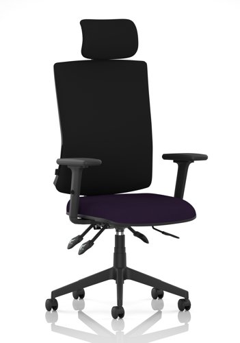 Orlena High Back Task Operator Chair With Arms And Headrest Bespoke Colour Seat Tansy Purple