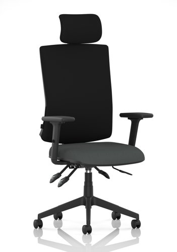 Orlena High Back Task Operator Chair With Arms And Headrest Bespoke Colour Seat Quest Mussel