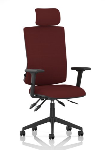 Orlena High Back Task Operator Chair With Arms And Headrest Bespoke Colour Back And Seat Ginseng Chilli