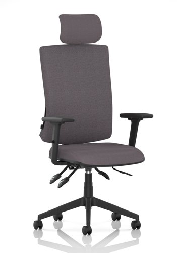 Orlena High Back Task Operator Chair With Arms And Headrest Bespoke Colour Back And Seat Rivet Fuse