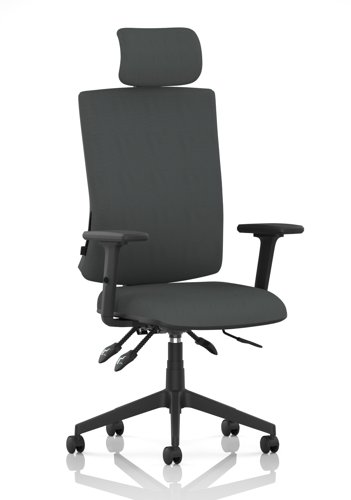 Orlena High Back Task Operator Chair With Arms And Headrest Bespoke Colour Back And Seat Quest Mussel