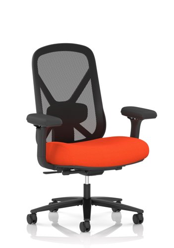 Conrow Heavy Duty Task Operator Chair Bespoke Colour Seat Tabasco Orange