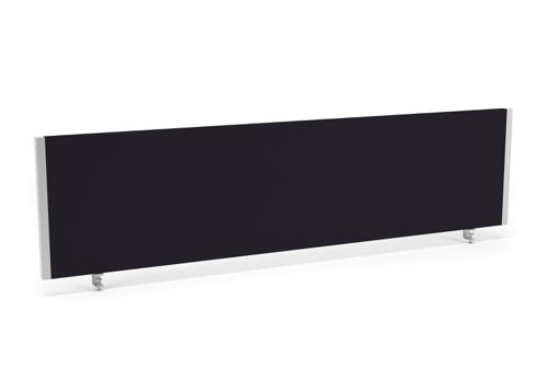 Impulse/Evolve Plus Bench Screen 1600 Black Silver Frame Desk Mounted Screens LEB051