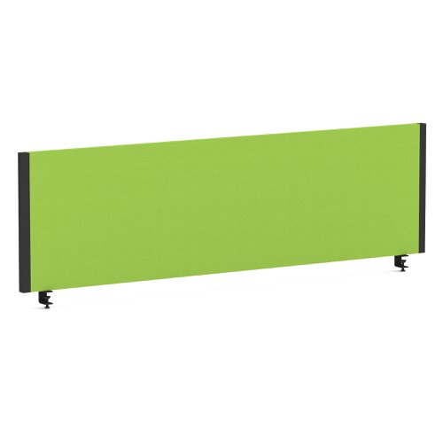 Impulse/Evolve Plus Bench Screen 1400 Black Frame Bespoke Myrrh Green Fabric