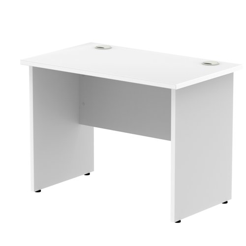 Impulse 1000 x 800mm Straight Office Desk White Top Panel End Leg