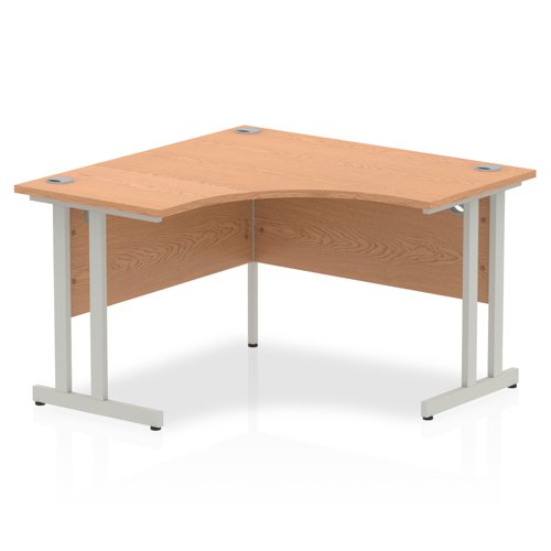 Impulse 1200mm Corner Office Desk Oak Top Silver Cantilever Leg