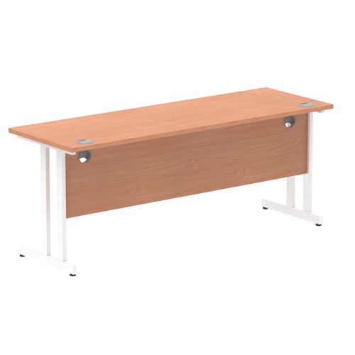 Impulse 1800 x 600mm Straight Desk Beech Top White Cantilever Leg MI001687