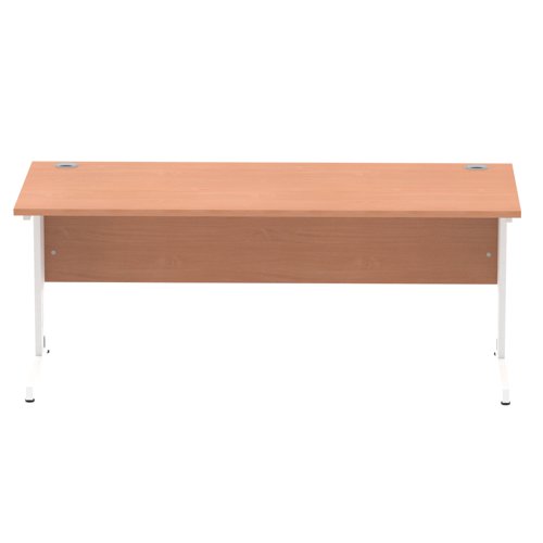 Impulse 1800 x 800mm Straight Desk Beech Top White Cable Managed Leg MI001757  11546DY