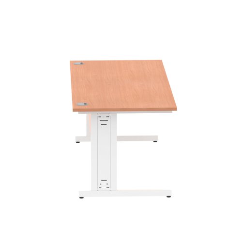 11546DY - Impulse 1800 x 800mm Straight Desk Beech Top White Cable Managed Leg MI001757