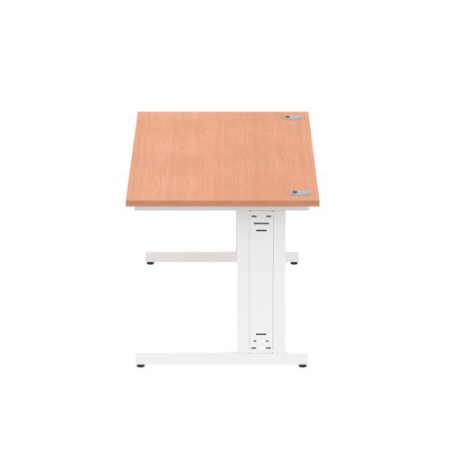 11546DY - Impulse 1800 x 800mm Straight Desk Beech Top White Cable Managed Leg MI001757
