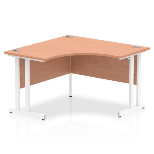Impulse 1200 Corner Desk White Cantilever Leg Desk Beech