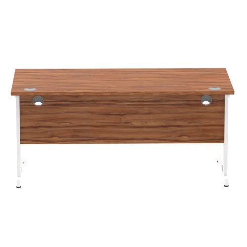 Impulse 1600 x 800mm Straight Desk Walnut Top White Cable Managed Leg MI001997