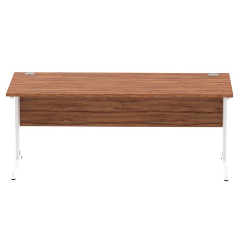 Impulse 1800 x 800mm Straight Desk Walnut Top White Cable Managed Leg MI001998 Dynamic