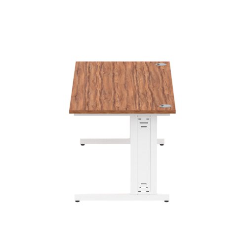 Impulse 1800 x 800mm Straight Desk Walnut Top White Cable Managed Leg MI001998