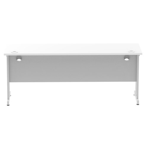 Impulse 1800 x 600mm Straight Desk White Top Silver Cantilever Leg MI002199