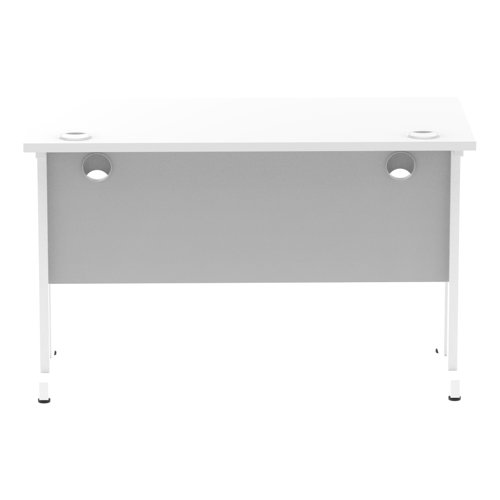 Impulse 1200 x 600mm Straight Desk White Top White Cantilever Leg MI002201