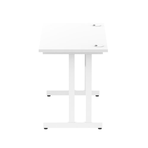 Impulse 1200 x 600mm Straight Desk White Top White Cantilever Leg MI002201