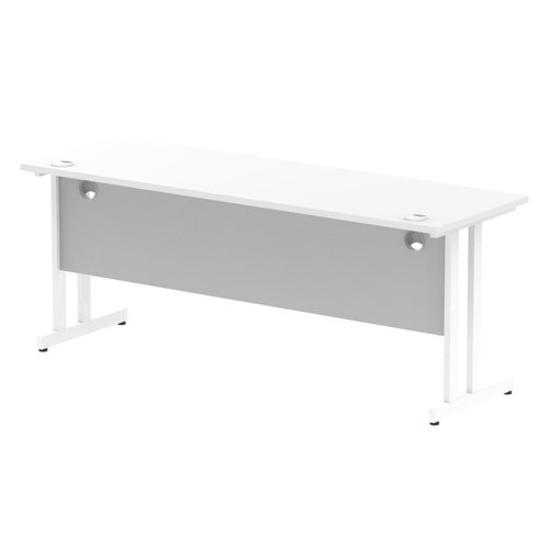 Impulse 1800 x 600mm Straight Desk White Top White Cantilever Leg MI002204