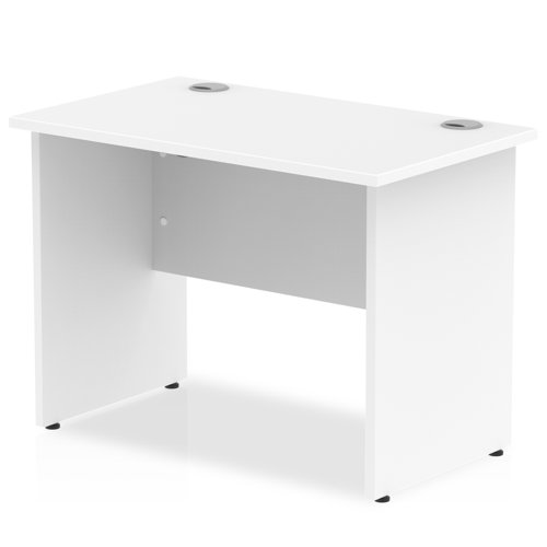Impulse 1000 x 600mm Straight Office Desk White Top Panel End Leg