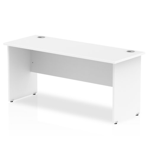 Impulse 1600 x 600mm Straight Office Desk White Top Panel End Leg