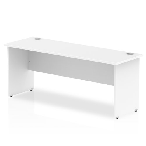 Impulse 1800 x 600mm Straight Office Desk White Top Panel End Leg