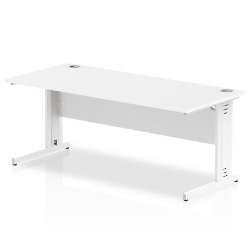 Impulse 1800/800 Rectangle White Cable Managed Leg Desk White